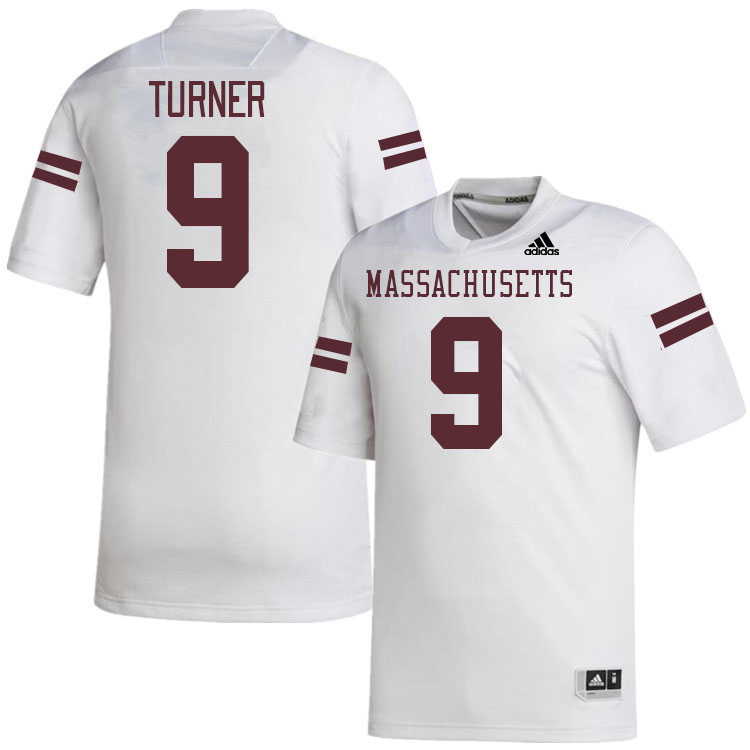 Massachusetts Minutemen #9 Myles Turner College Football Jerseys Stitched-White